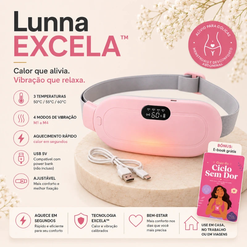 Lunna EXCELA™ – Calor infravermelho + vibração contra a cólica
